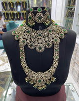 Victorian Polish with Moissanite Stones Bridal Combo set - Nakshatra Jewels
