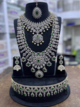 American Diamond Stones Bridal Combo Set - Nakshatra Jewels