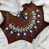 Moissanite Stones with Kundan Stones Bridal Necklace - Nakshatra Jewels