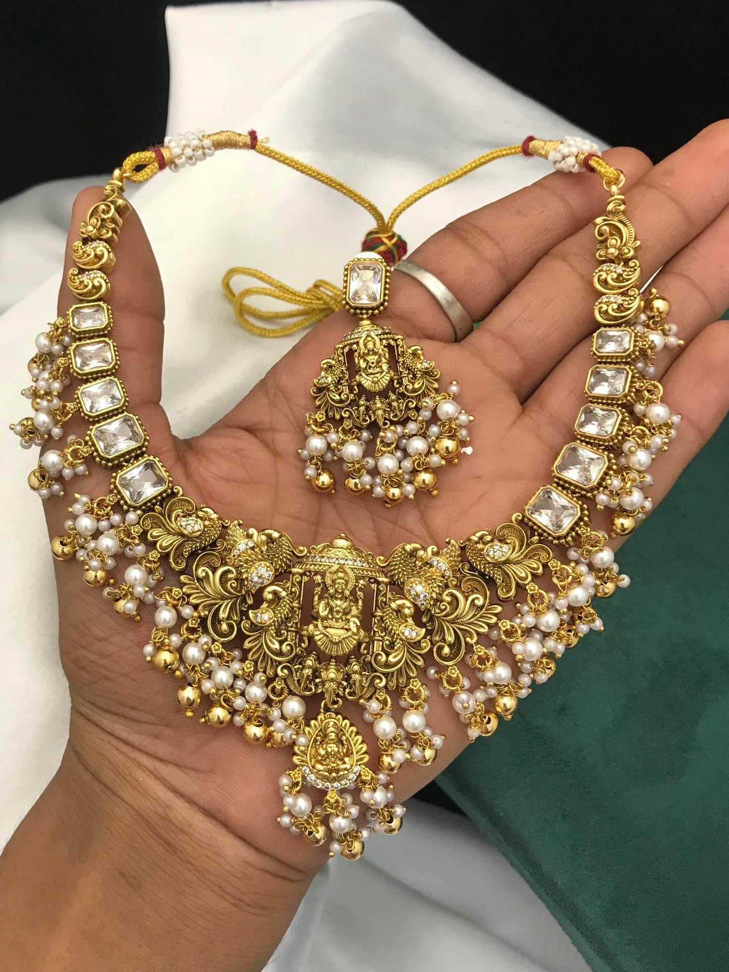 Nakshi Work with AD Stones Necklace
