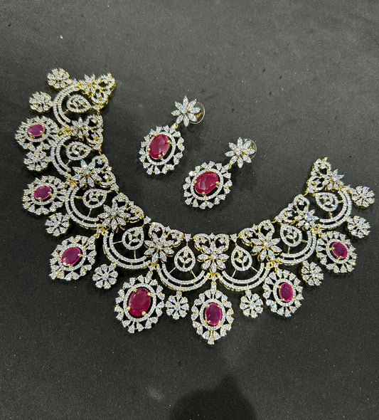 American Diamond Stones Bridal Neck Set