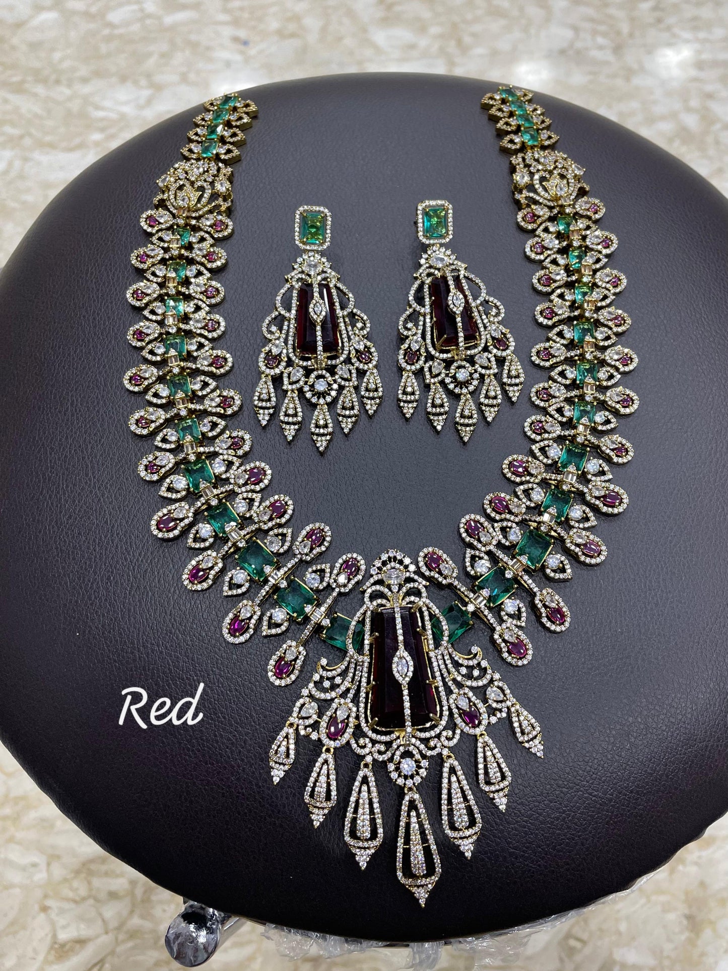 Victorian Polish with AD Stones Bridal Haram