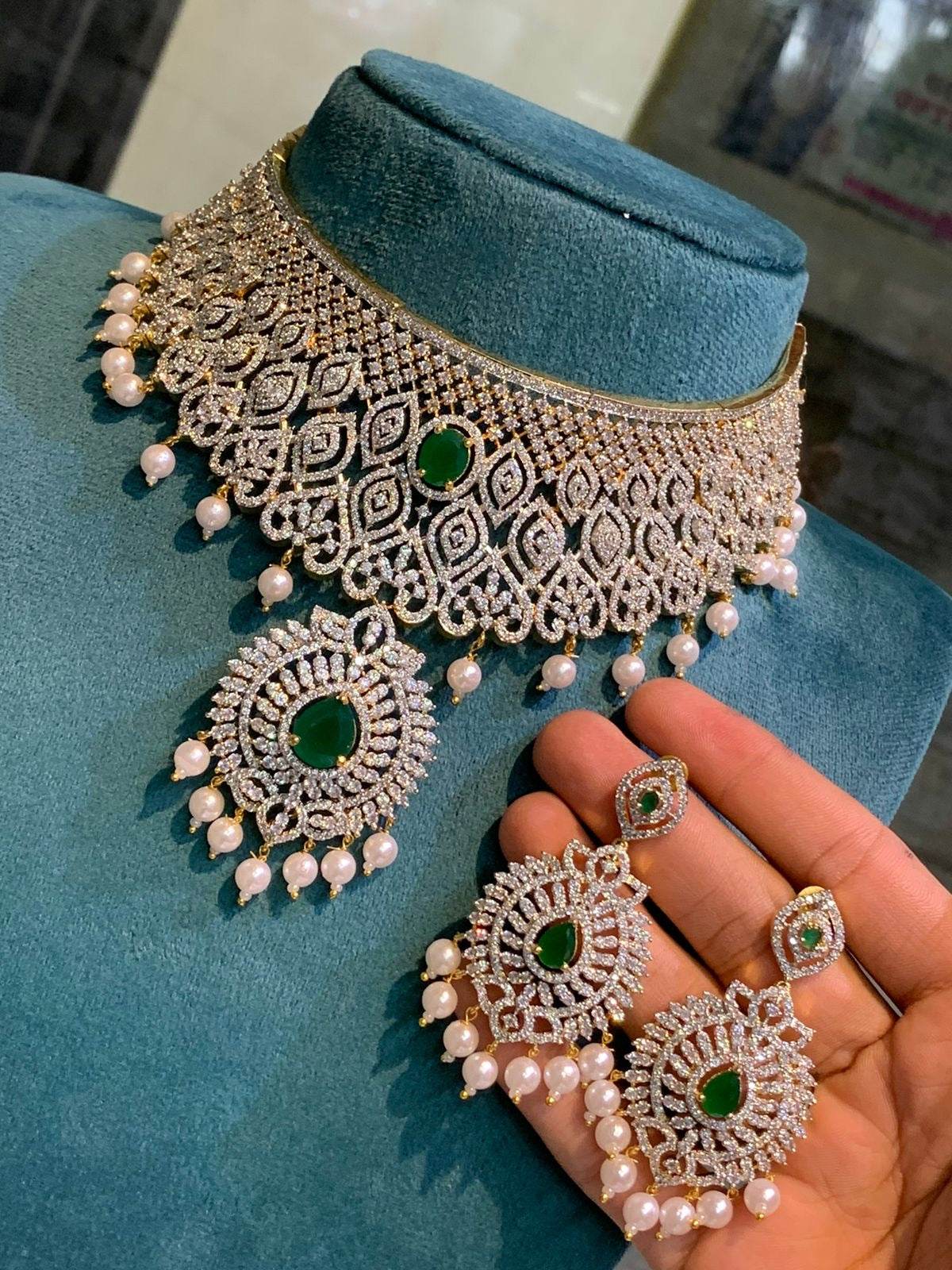 American Diamond Stones Bridal Choker