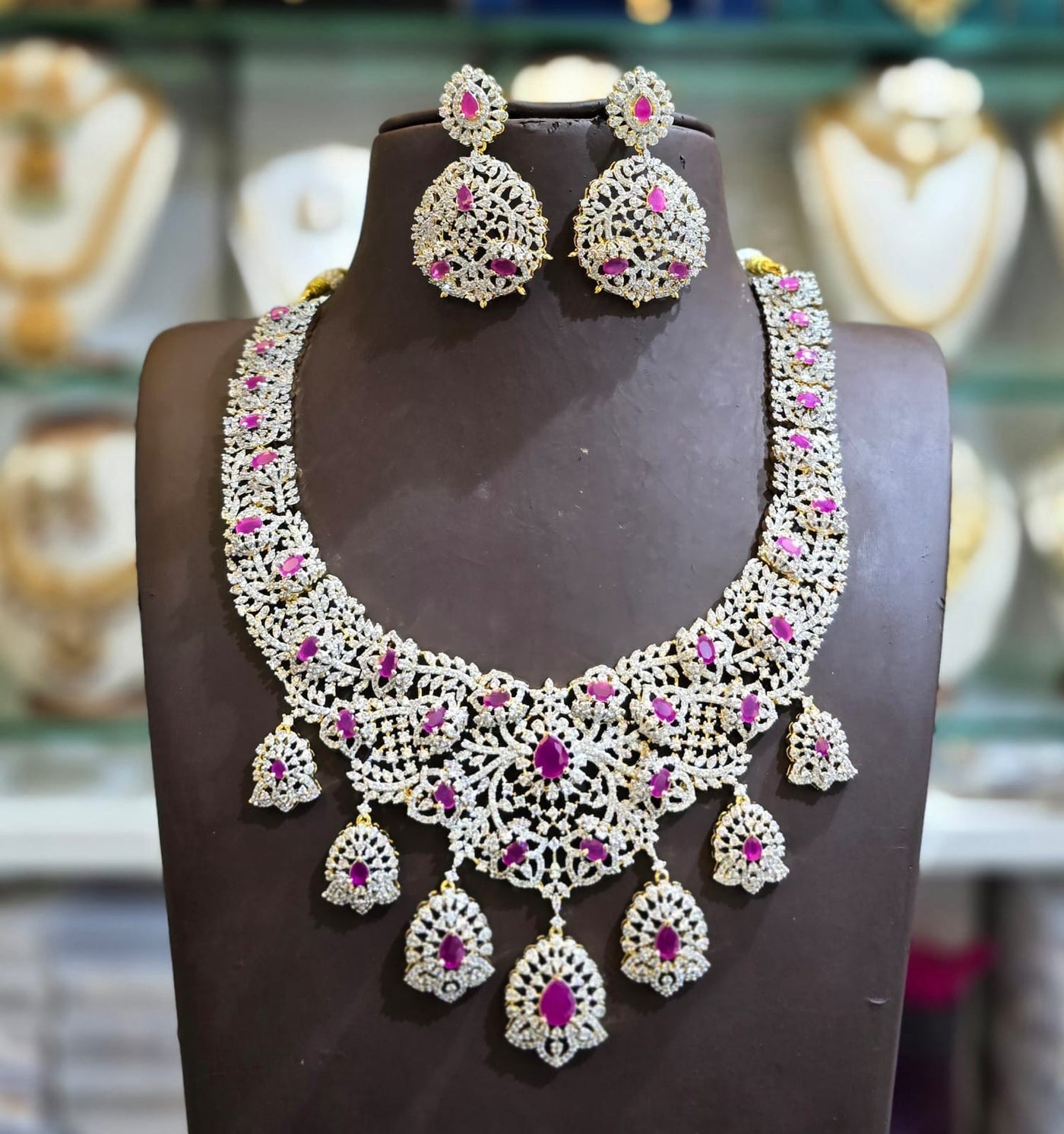American Diamond Stones Bridal Necklace