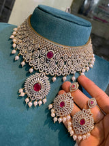 American Diamond Stones Bridal Choker - Nakshatra Jewels