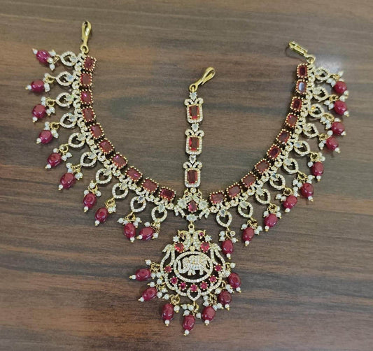 Victorian Polish AD Stones Headset - Nakshatra Jewels