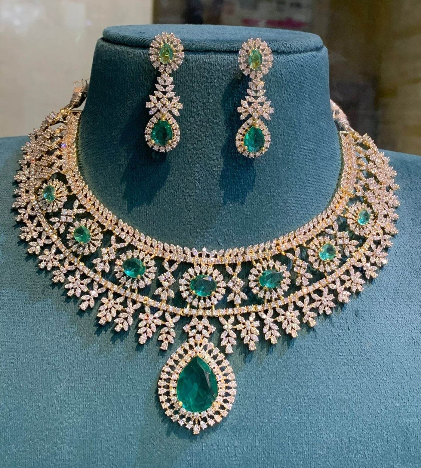 American Diamond Stones Bridal Necklace