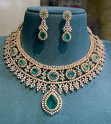 American Diamond Stones Bridal Necklace - Nakshatra Jewels
