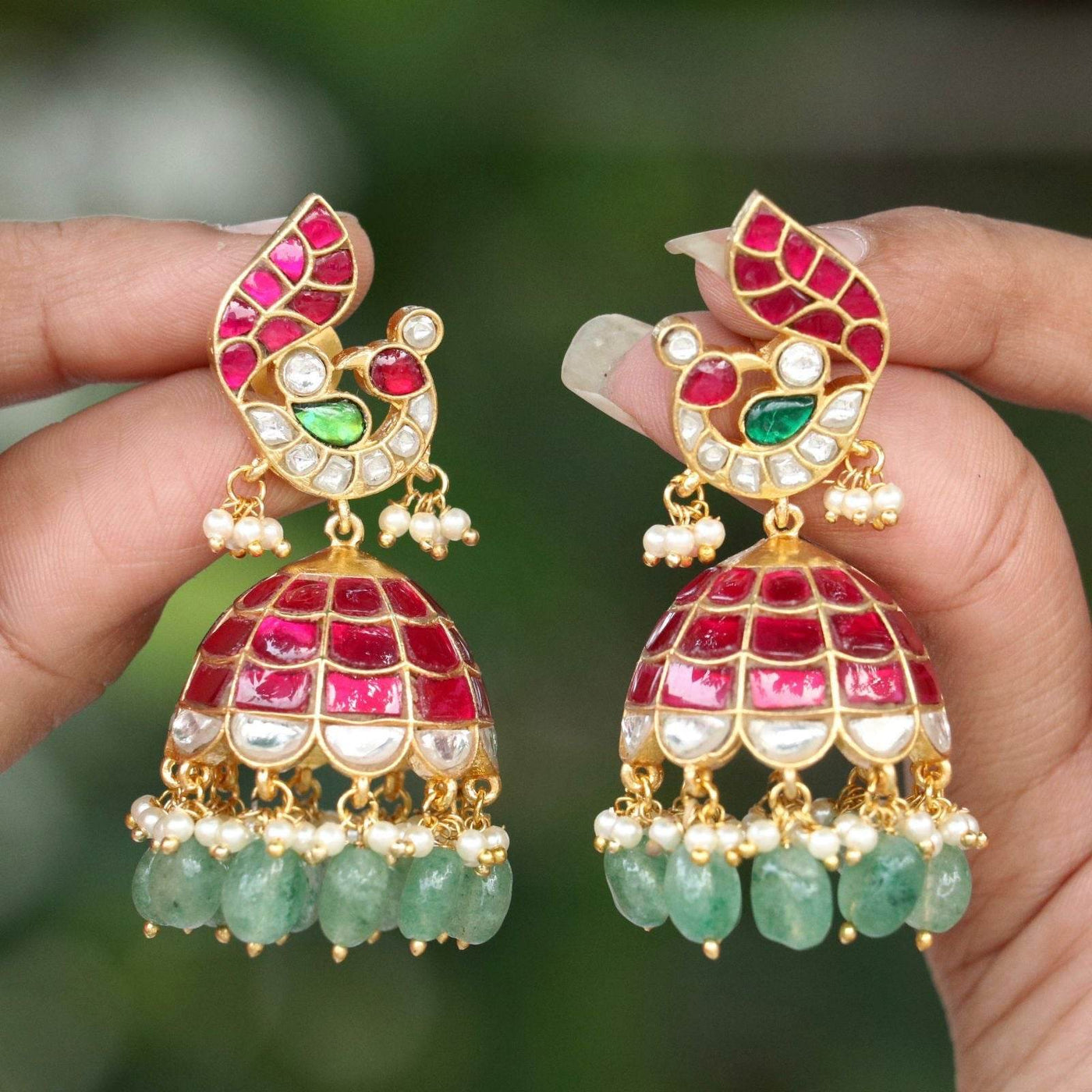 Jaadu Kundan Stones Bridal Earrings