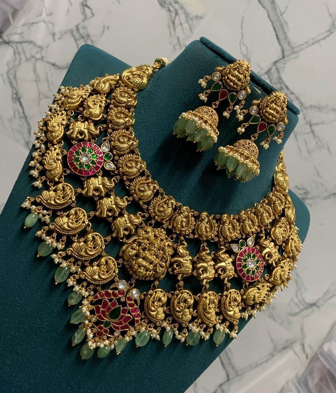 Nakshi Work with Kundan Stones Bridal Neckset