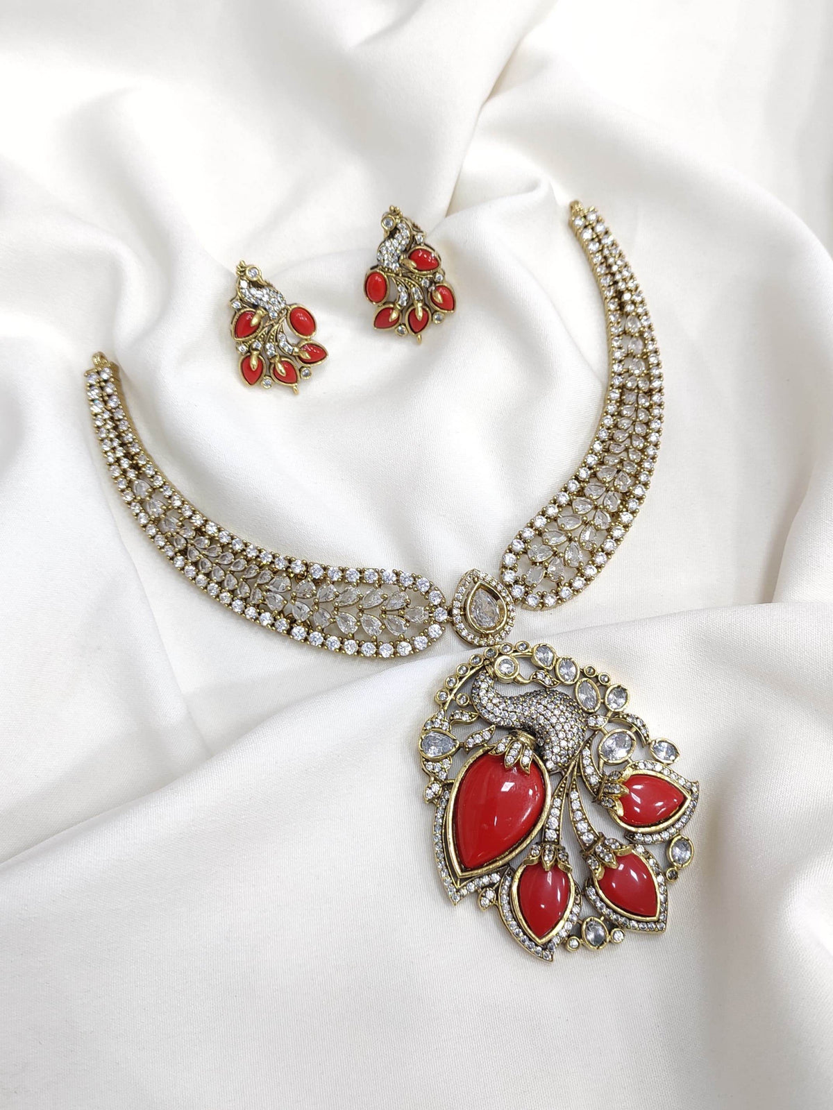 Victorian Polish with AD Stones Necklace