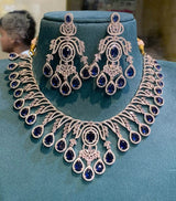AD Stones Necklace (Silver Polish) - Nakshatra Jewels
