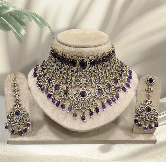 Victorian Polish AD Stones Bridal Choker