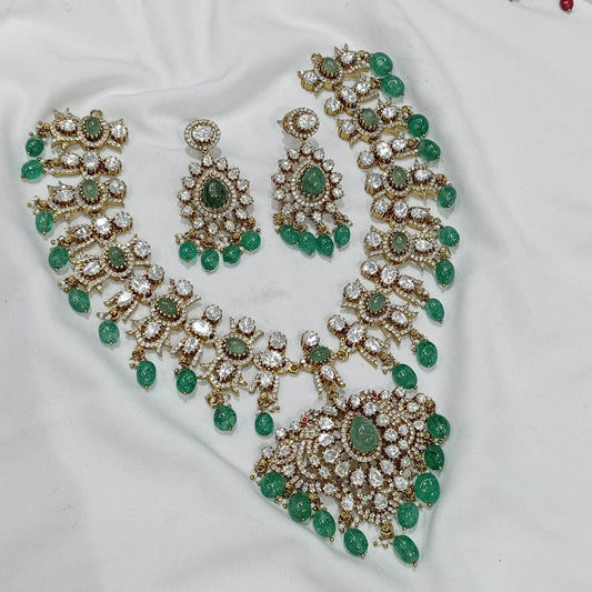 Moissanite Stones Bridal Necklace - Nakshatra Jewels