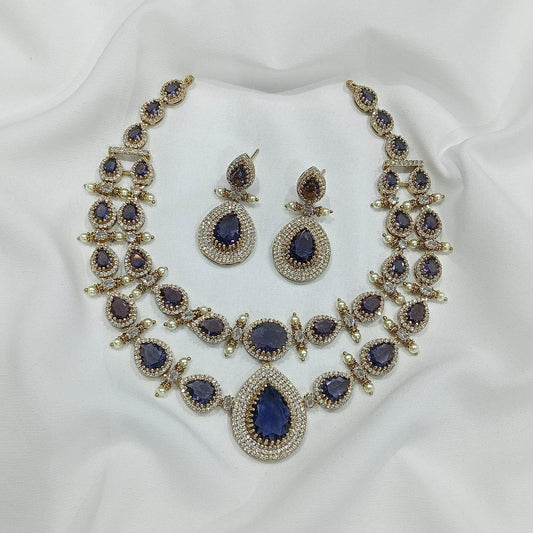 Victorian Polish with AD Stones Necklace - Nakshatra Jewels