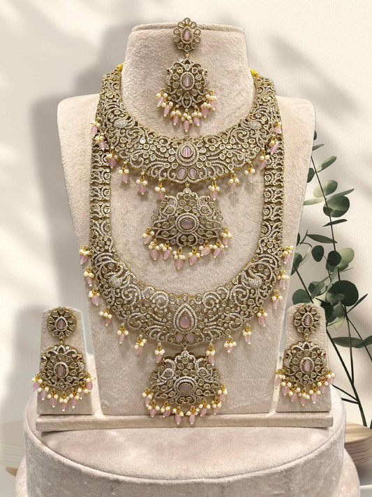 Victorian Polish with AD Stones Bridal Combo Set