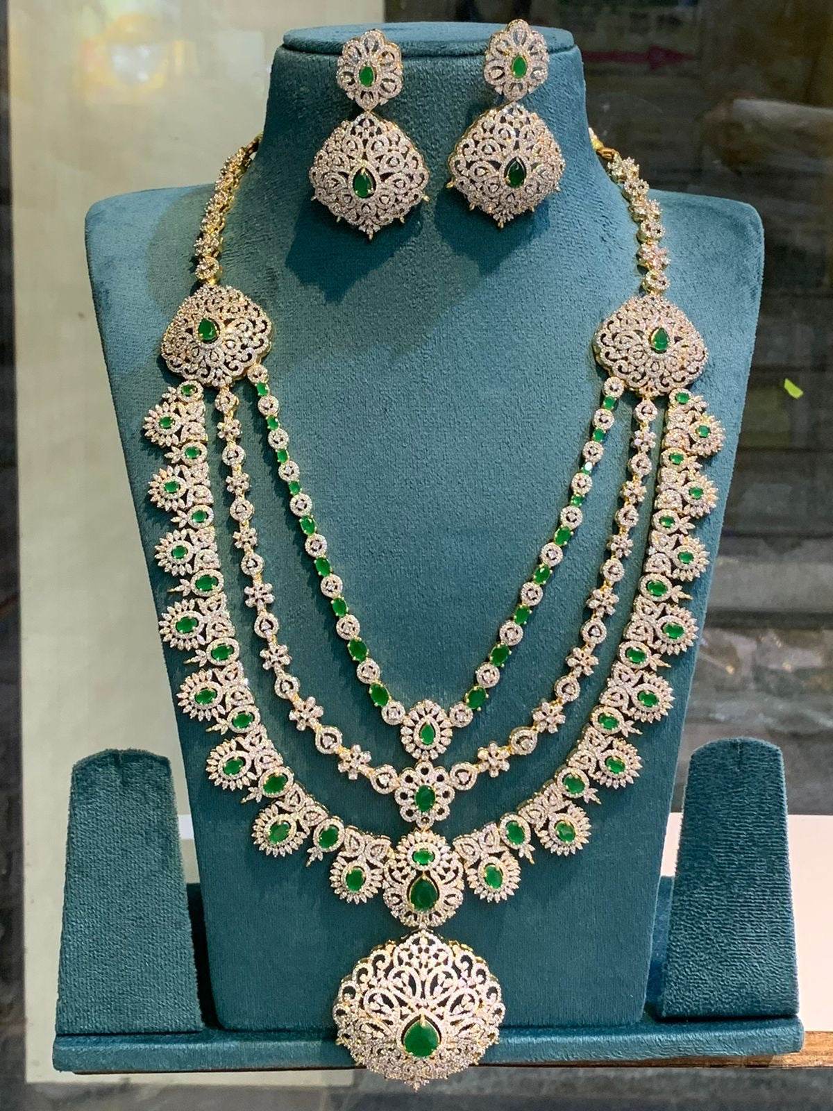 American Diamond Stones Bridal Layer Haram