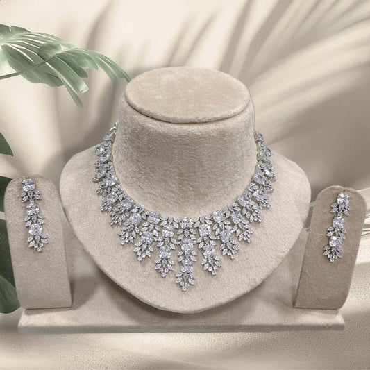 AD Stones Necklace (Silver Polish)