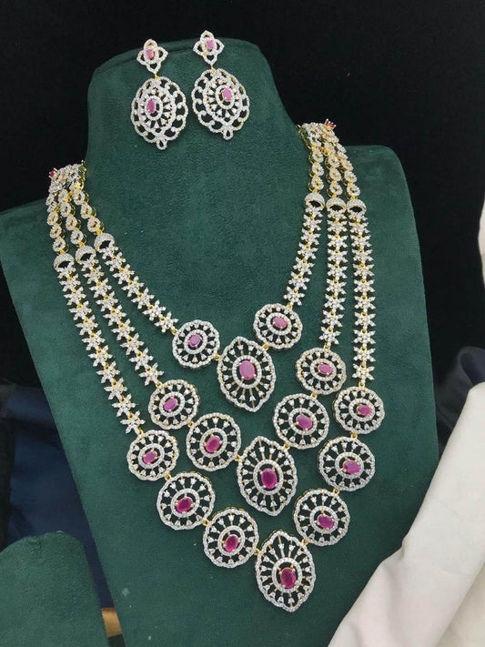 American Diamond Stones Necklace - Nakshatra Jewels