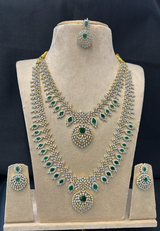 American Diamond Stones Bridal Combo Set