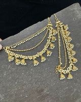 Premium Matt with Kempu Stones Ear Chains - Nakshatra Jewels