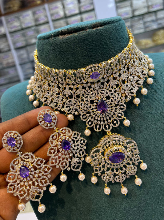 American Diamond Stones Bridal Choker