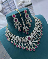American Diamond Stones Bridal Necklace - Nakshatra Jewels