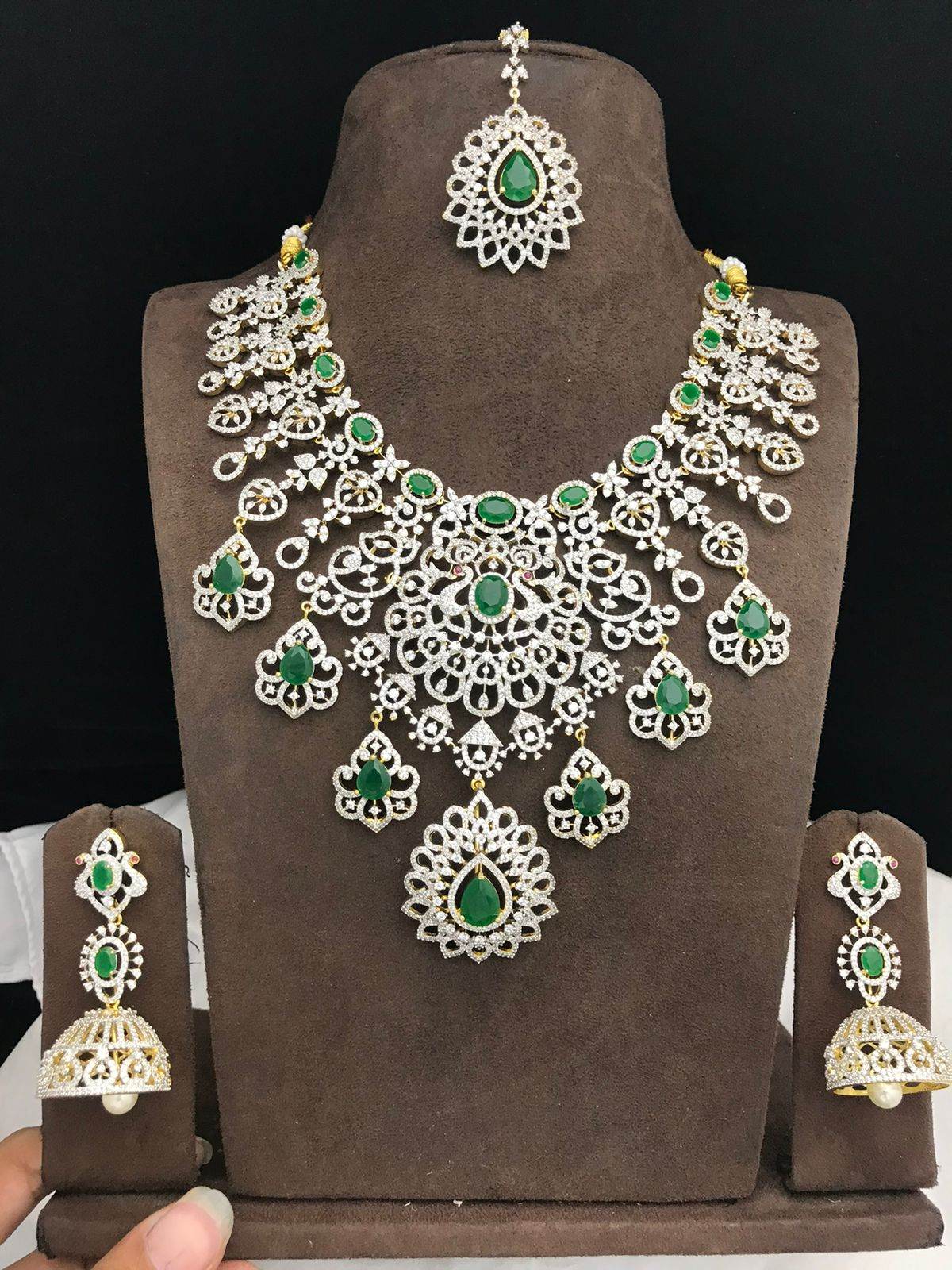 American Diamond Stone Bridal Necklace