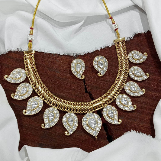 Jadau Kundan Stones Bridal Necklace - Nakshatra Jewels