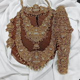 Nakshi Work with AD Stones Bridal Set (Gold Replica) - Nakshatra Jewels