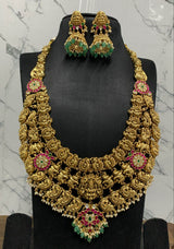 Nakshi Work with Jaadu Kundan Stones Bridal Haram - Nakshatra Jewels