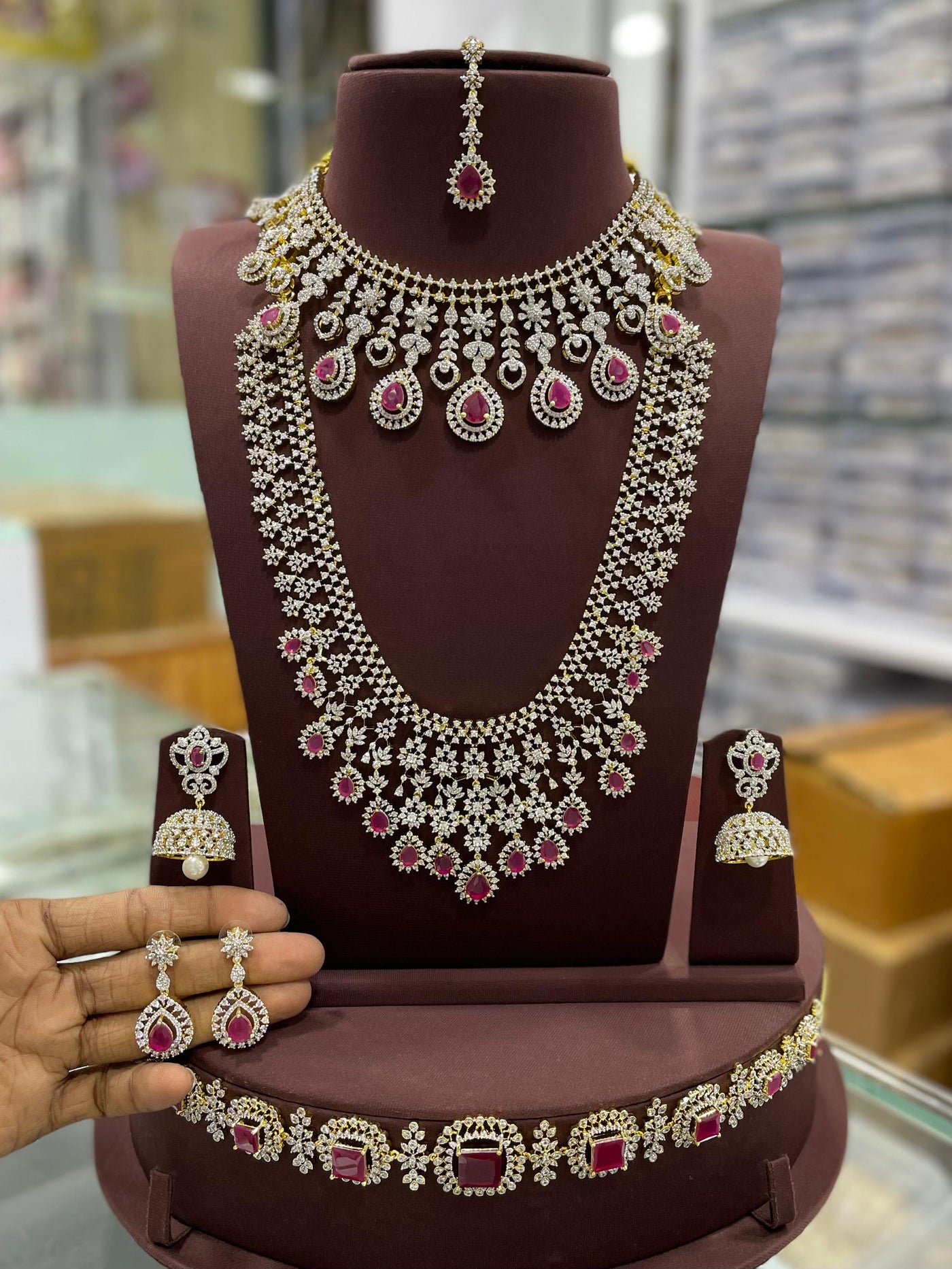 American Diamond Stones Bridal Set