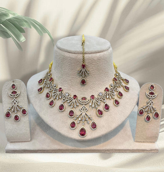 Victorian Polish AD Stones Necklace