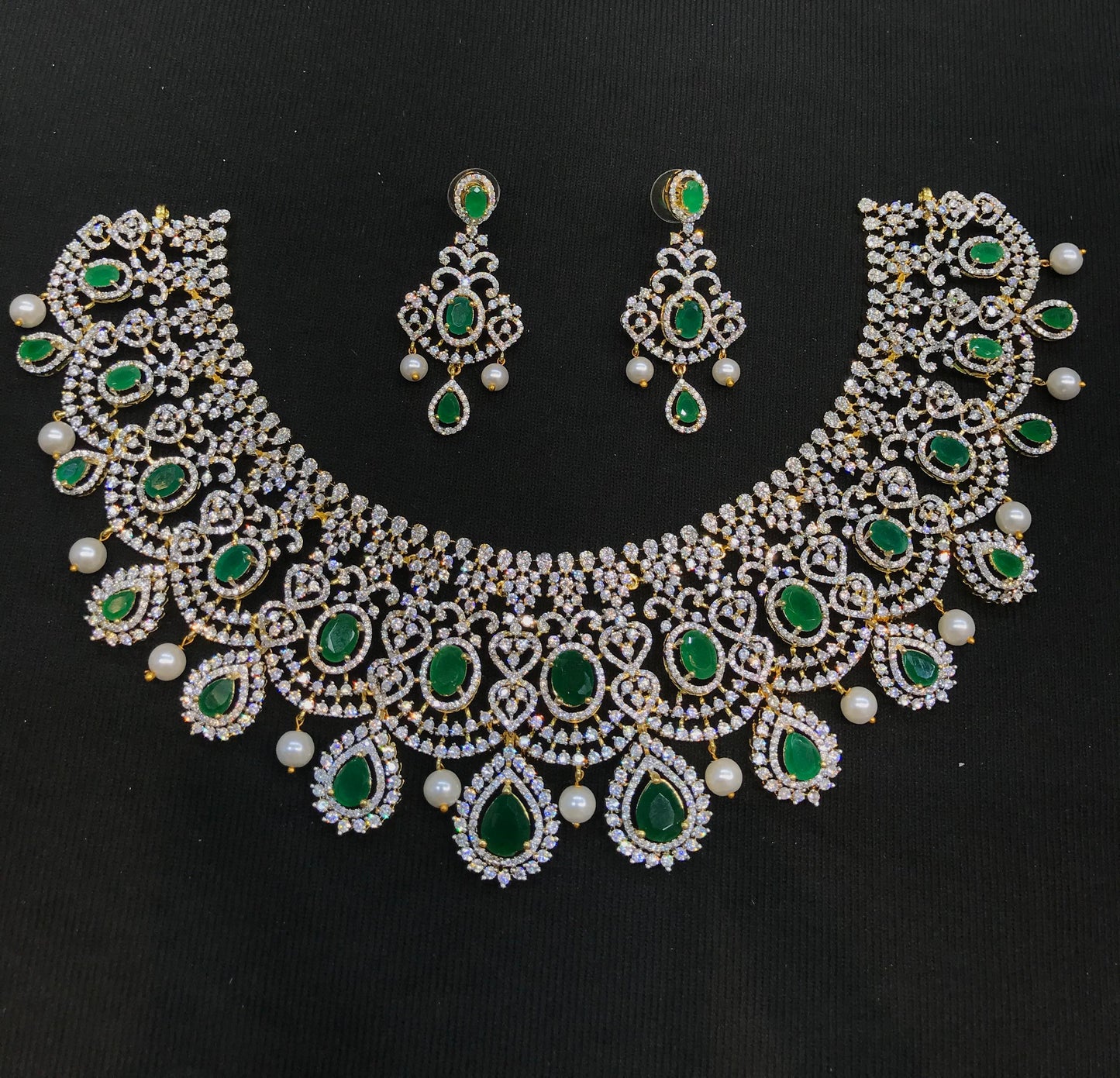 American Diamond Stones Bridal Necklace