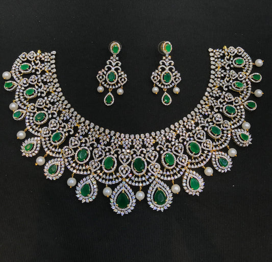 American Diamond Stones Bridal Necklace