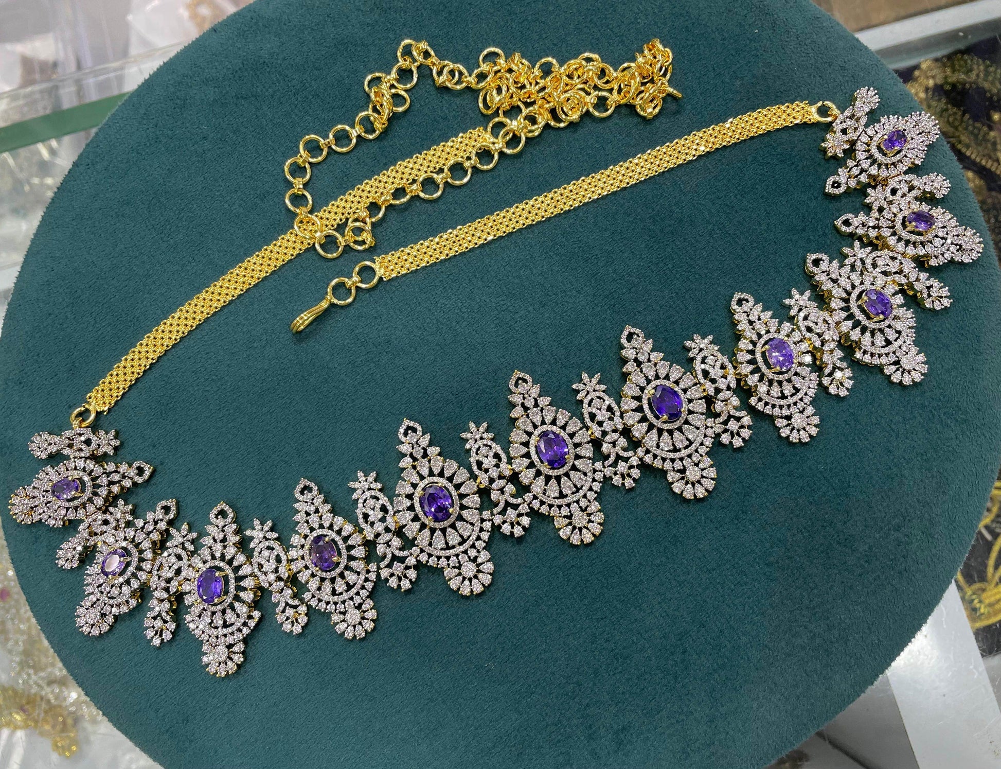American Diamond Stones Hip Chain - Nakshatra Jewels