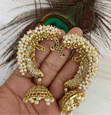 Premium Matt with Kempu Stones Ear cuffs - Nakshatra Jewels