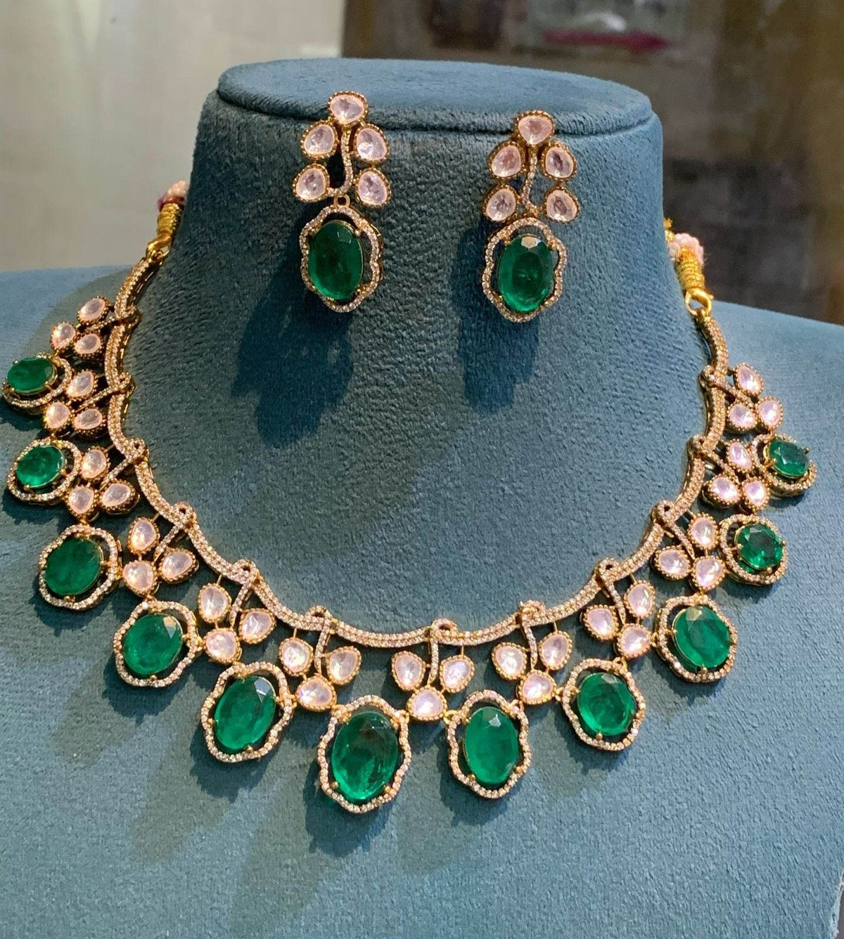 Mossanite Stones Bridal Necklace