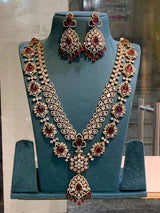Victorian Polish with Moissanite Stones Bridal Haram - Nakshatra Jewels