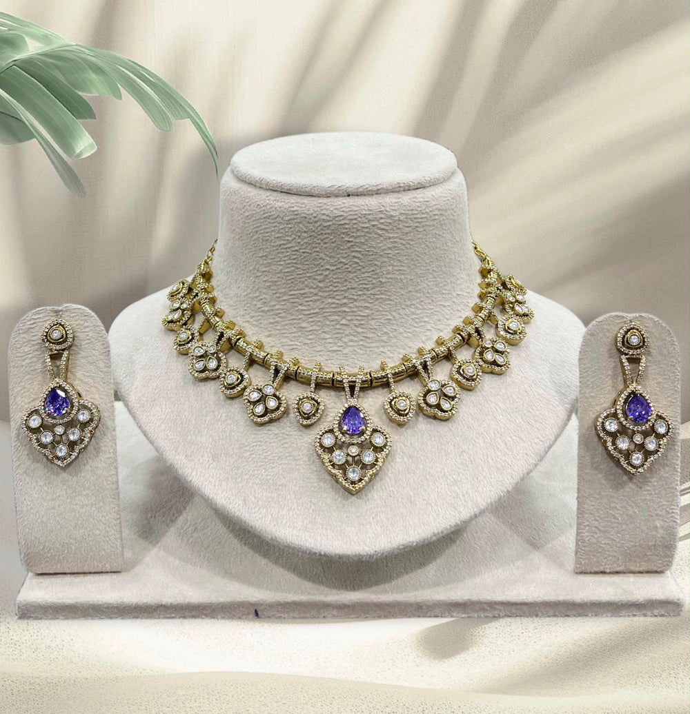 Victorian Polish AD Stones Necklace