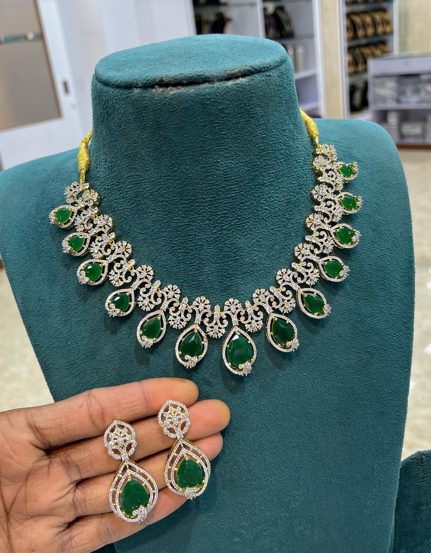 American Diamond Stones Bridal Necklace