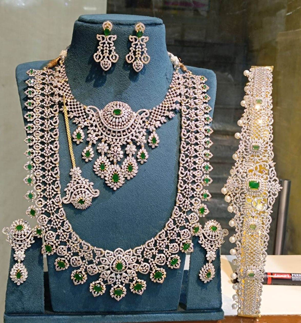 American Diamond Stones Bridal Set - Nakshatra Jewels