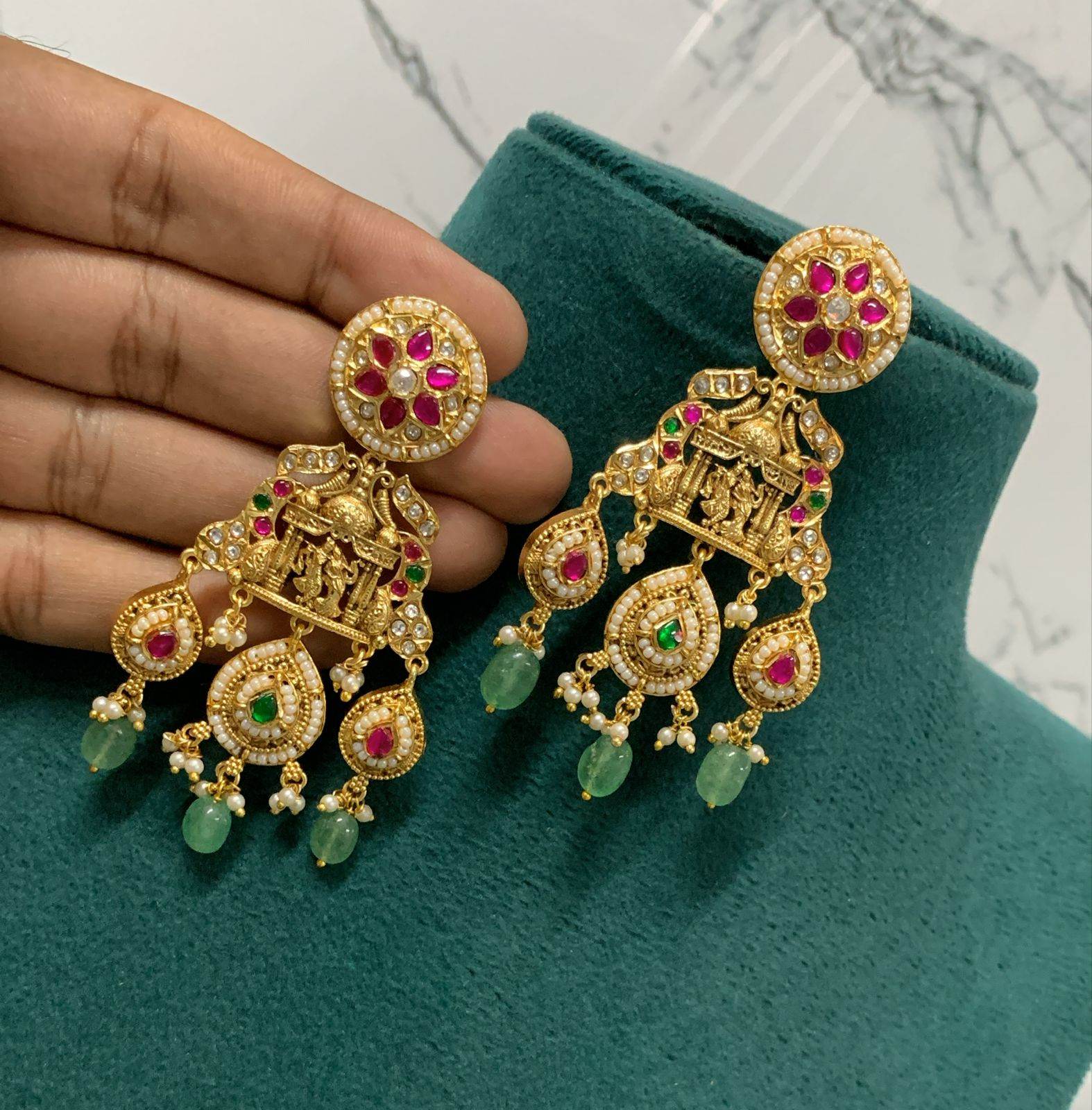 Jaadu Kundan Stones Bridal Earrings - Nakshatra Jewels