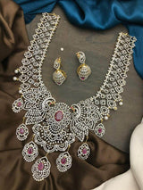 American Diamond Stones Bridal Haram - Nakshatra Jewels