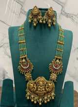 Nakshi Work with AD & Kempu stones Beads Haram - Nakshatra Jewels