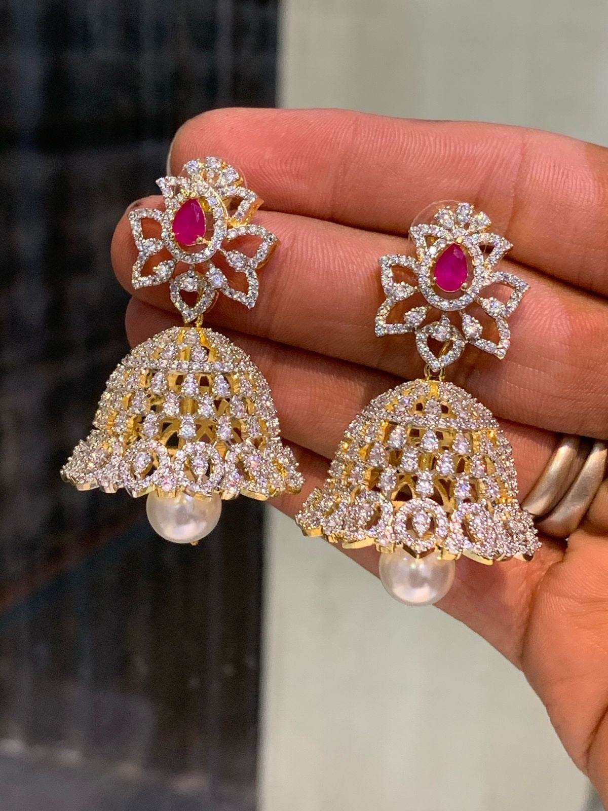 AD Stones Bridal Earrings