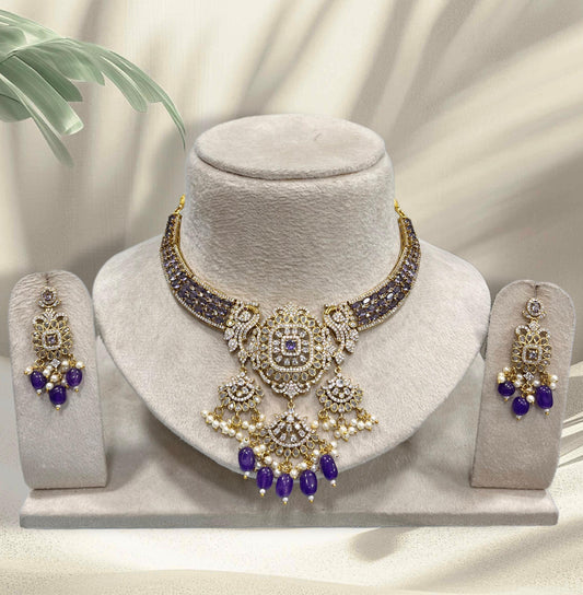 Victorian Polish with AD Stones Neck Set