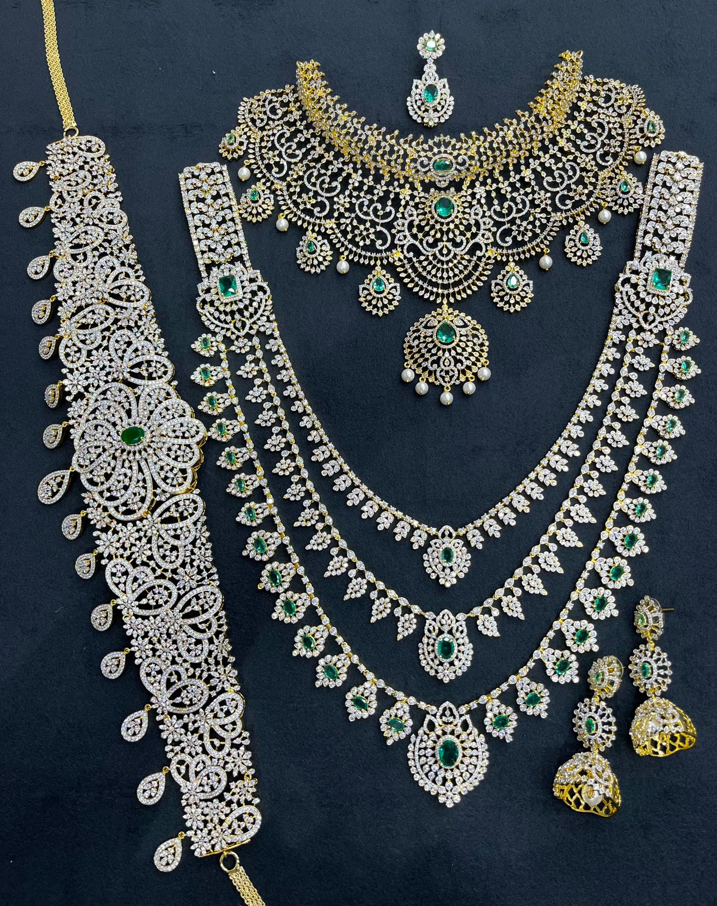 American Diamond Stones Bridal Combo Set