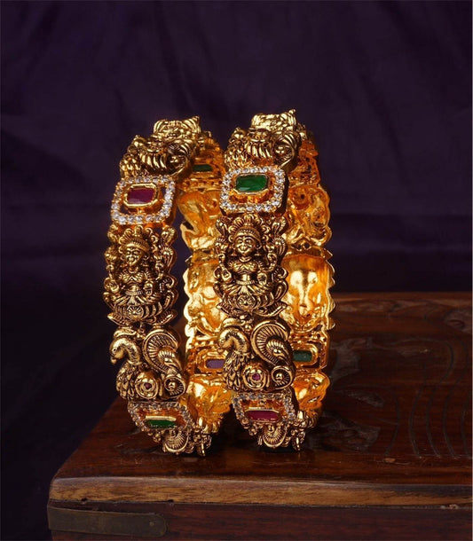 Premium Matt with Kempu Stone Bangles - Nakshatra Jewels