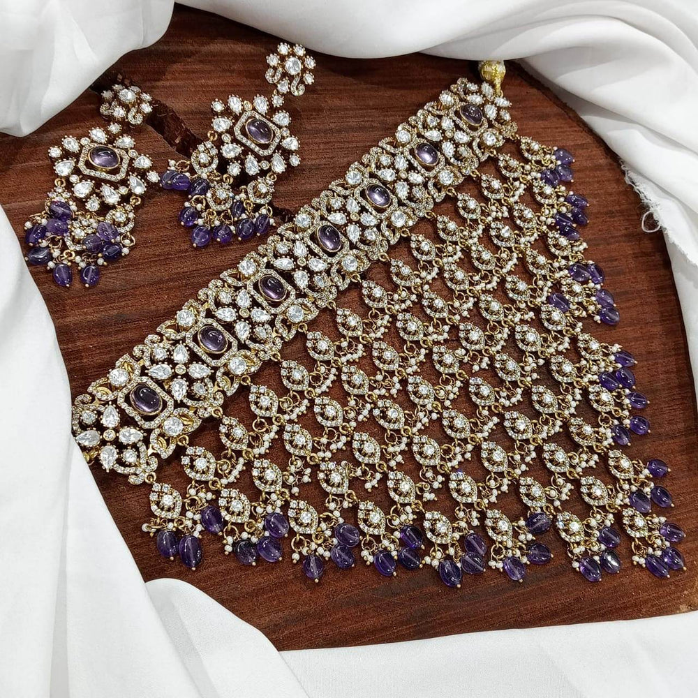 Moissanite Stones Bridal Necklace - Nakshatra Jewels